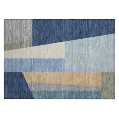 Machine Washable Indoor/Outdoor Chantille ACN2446 Blue 1'8" x 2'6" Rug