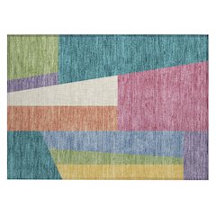 Machine Washable Indoor/Outdoor Chantille ACN2446 Teal 1'8" x 2'6" Rug