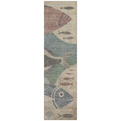 Machine Washable Indoor/Outdoor Chantille ACN2447 Green 2'3" x 7'6" Runner Rug