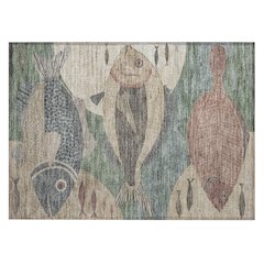 Machine Washable Indoor/Outdoor Chantille ACN2447 Green 1'8" x 2'6" Rug