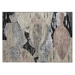 Machine Washable Indoor/Outdoor Chantille ACN2447 Black 1'8" x 2'6" Rug