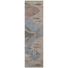 Machine Washable Indoor/Outdoor Chantille ACN2447 Gray 2'3" x 7'6" Runner Rug