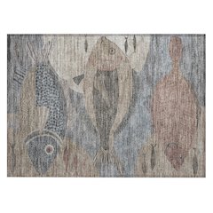 Machine Washable Indoor/Outdoor Chantille ACN2447 Gray 1'8" x 2'6" Rug