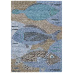 Machine Washable Indoor/Outdoor Chantille ACN2447 Brown 2'6" x 3'10" Rug