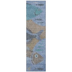 Machine Washable Indoor/Outdoor Chantille ACN2447 Brown 2'3" x 7'6" Runner Rug