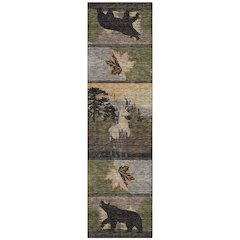 Machine Washable Indoor/Outdoor Chantille ACN2448 Black 2'3" x 7'6" Runner Rug
