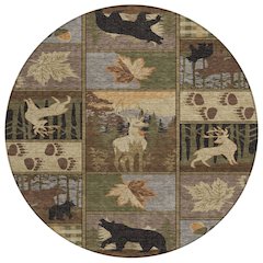 Machine Washable Indoor/Outdoor Chantille ACN2448 Brown 8' x 8' Round Rug