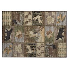 Machine Washable Indoor/Outdoor Chantille ACN2448 Brown 1'8" x 2'6" Rug