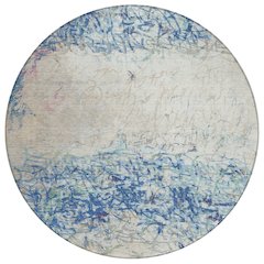 Machine Washable Indoor/Outdoor Chantille ACN2449 Blue 8' x 8' Round Rug