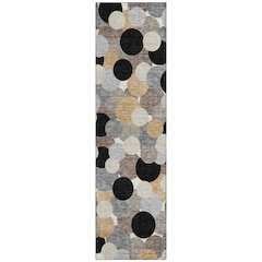Machine Washable Indoor/Outdoor Chantille ACN2450 Black 2'3" x 7'6" Runner Rug