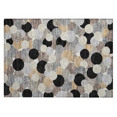 Machine Washable Indoor/Outdoor Chantille ACN2450 Black 1'8" x 2'6" Rug