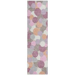 Machine Washable Indoor/Outdoor Chantille ACN2450 Pink 2'3" x 7'6" Runner Rug
