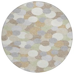 Machine Washable Indoor/Outdoor Chantille ACN2450 Ivory 8' x 8' Round Rug