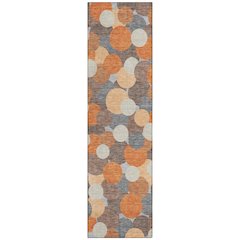 Machine Washable Indoor/Outdoor Chantille ACN2450 Orange 2'3" x 7'6" Runner Rug