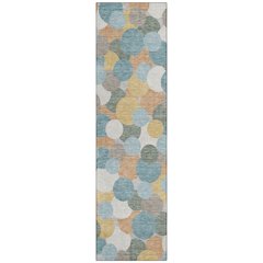 Machine Washable Indoor/Outdoor Chantille ACN2450 Teal 2'3" x 7'6" Runner Rug