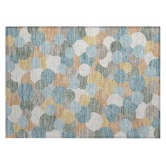 Machine Washable Indoor/Outdoor Chantille ACN2450 Teal 1'8" x 2'6" Rug
