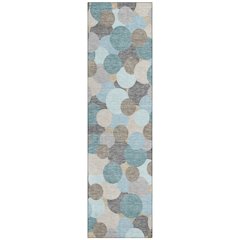 Machine Washable Indoor/Outdoor Chantille ACN2450 Teal 2'3" x 7'6" Runner Rug