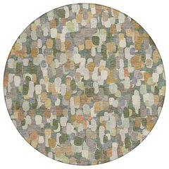 Machine Washable Indoor/Outdoor Chantille ACN2451 Green 8' x 8' Round Rug