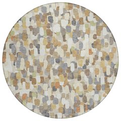 Machine Washable Indoor/Outdoor Chantille ACN2451 Brown 8' x 8' Round Rug