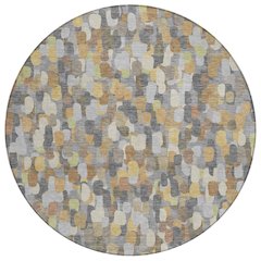 Machine Washable Indoor/Outdoor Chantille ACN2451 Gray 8' x 8' Round Rug