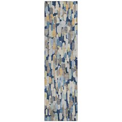 Machine Washable Indoor/Outdoor Chantille ACN2451 Blue 2'3" x 7'6" Runner Rug