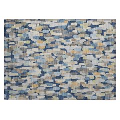 Machine Washable Indoor/Outdoor Chantille ACN2451 Blue 1'8" x 2'6" Rug