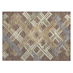 Machine Washable Indoor/Outdoor Chantille ACN2452 Brown 1'8" x 2'6" Rug