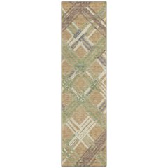 Machine Washable Indoor/Outdoor Chantille ACN2452 Gold 2'3" x 7'6" Runner Rug