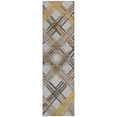 Machine Washable Indoor/Outdoor Chantille ACN2452 Gray 2'3" x 7'6" Runner Rug