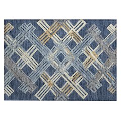 Machine Washable Indoor/Outdoor Chantille ACN2452 Blue 1'8" x 2'6" Rug
