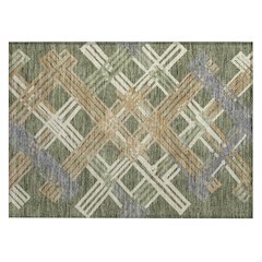 Machine Washable Indoor/Outdoor Chantille ACN2452 Green 1'8" x 2'6" Rug