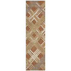 Machine Washable Indoor/Outdoor Chantille ACN2452 Orange 2'3" x 7'6" Runner Rug