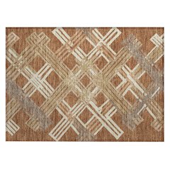 Machine Washable Indoor/Outdoor Chantille ACN2452 Orange 1'8" x 2'6" Rug