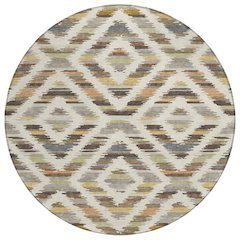 Machine Washable Indoor/Outdoor Chantille ACN2453 Brown 8' x 8' Round Rug