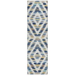 Machine Washable Indoor/Outdoor Chantille ACN2453 Blue 2'3" x 7'6" Runner Rug