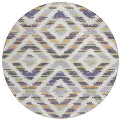 Machine Washable Indoor/Outdoor Chantille ACN2453 Purple 8' x 8' Round Rug