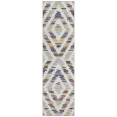 Machine Washable Indoor/Outdoor Chantille ACN2453 Purple 2'3" x 7'6" Runner Rug