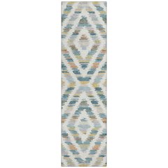 Machine Washable Indoor/Outdoor Chantille ACN2453 Teal 2'3" x 7'6" Runner Rug