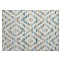 Machine Washable Indoor/Outdoor Chantille ACN2453 Teal 1'8" x 2'6" Rug