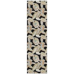 Machine Washable Indoor/Outdoor Chantille ACN2454 Black 2'3" x 7'6" Runner Rug
