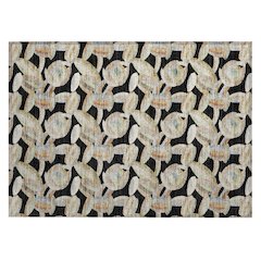 Machine Washable Indoor/Outdoor Chantille ACN2454 Black 1'8" x 2'6" Rug