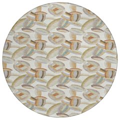 Machine Washable Indoor/Outdoor Chantille ACN2454 Ivory 8' x 8' Round Rug