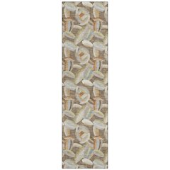 Machine Washable Indoor/Outdoor Chantille ACN2454 Brown 2'3" x 7'6" Runner Rug