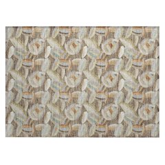 Machine Washable Indoor/Outdoor Chantille ACN2454 Brown 1'8" x 2'6" Rug
