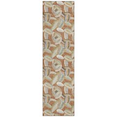Machine Washable Indoor/Outdoor Chantille ACN2454 Orange 2'3" x 7'6" Runner Rug