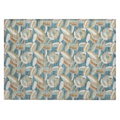 Machine Washable Indoor/Outdoor Chantille ACN2454 Teal 1'8" x 2'6" Rug