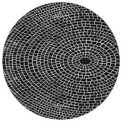 Machine Washable Indoor/Outdoor Chantille ACN2455 Black 8' x 8' Round Rug