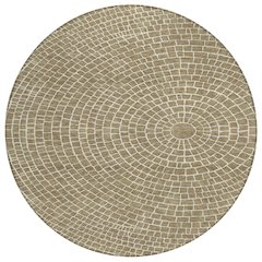 Machine Washable Indoor/Outdoor Chantille ACN2455 Brown 8' x 8' Round Rug