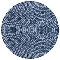 Machine Washable Indoor/Outdoor Chantille ACN2455 Blue 8' x 8' Round Rug