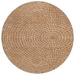 Machine Washable Indoor/Outdoor Chantille ACN2455 Orange 8' x 8' Round Rug